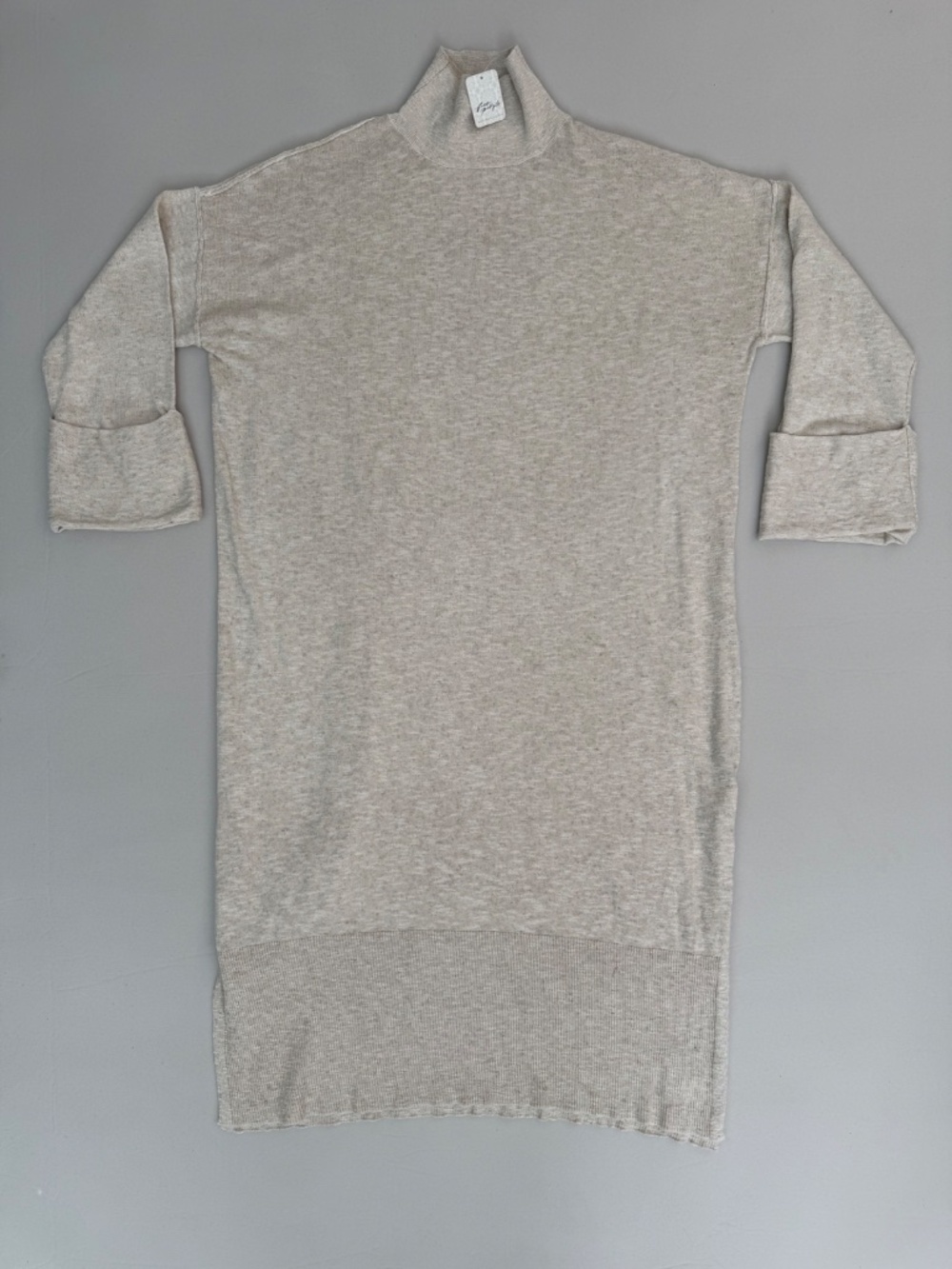 NWT FP Beach Free People Cotton Linen Sweater Dress Natural M $98